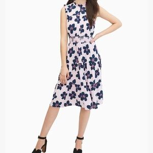 Kate Spade Mainline Grand Flora Smocked Waist Dress Size S